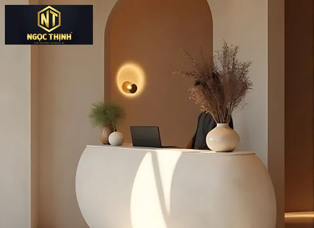 QUẦY LỄ TÂN PHONG CÁCH HÀN QUỐC ĐƠN GIẢN - QLT05